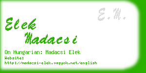 elek madacsi business card